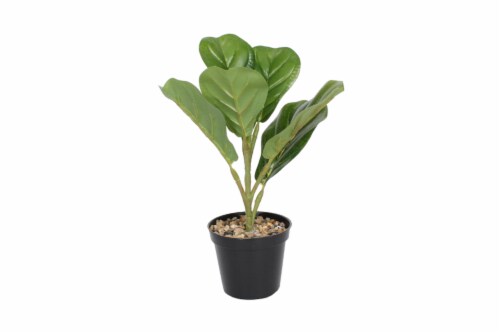 HD Designs Artificial Fiddle Leaf Fig Plant in Black Pot Perspective: front