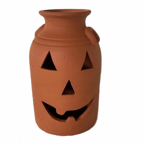 Holiday Home Large Terracotta Pumpkin Jar Perspective: front