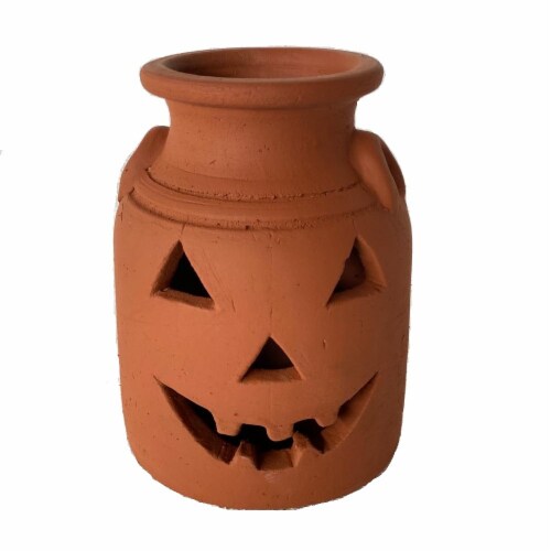 Holiday Home Small Pumpkin Terracotta Jar Perspective: front