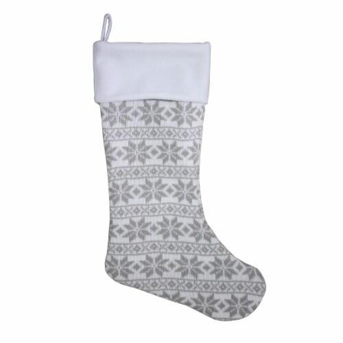 Holiday Home™ Gray Fairaisle Christmas Stocking Perspective: front
