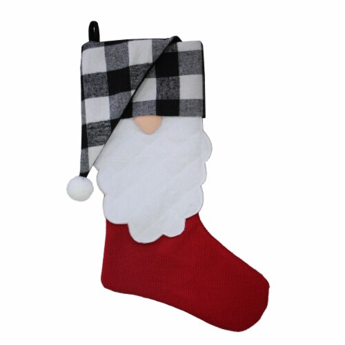 Holiday Home™ Buffalo Plaid Christmas Stocking - Santa Perspective: front