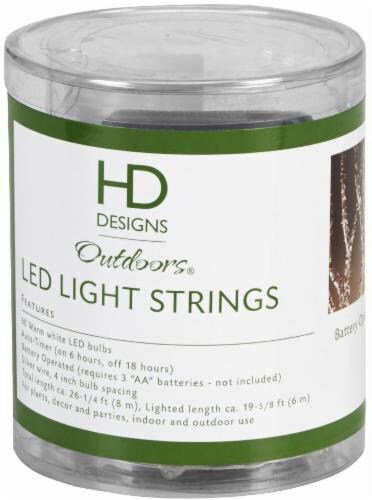 HD Designs Outdoors® LED Light String with Timer Perspective: front