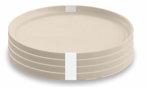 HD Designs Outdoors Americana Roadtrip Wheat Straw Dinner Plates - White Perspective: front