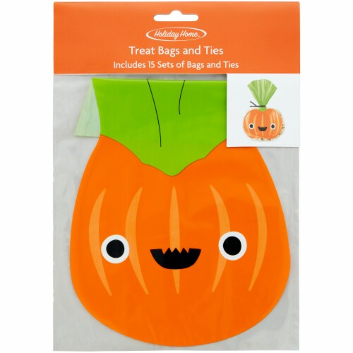 Holiday Home Pumpkin Shape Treat Bags Perspective: front