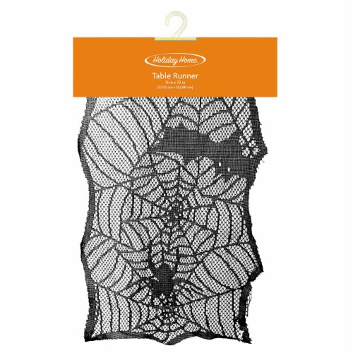 Holiday Home Spiderweb Table Runner Perspective: front
