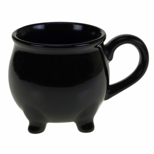 Holiday Home 3D Shaped Black Cauldron Mug Perspective: front