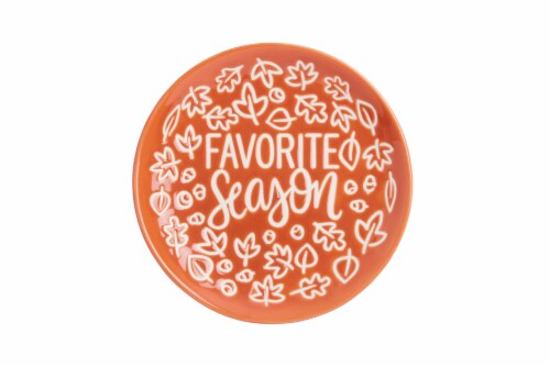 Holiday Home 6 " Plate Favorite Season - Orange/White Perspective: front