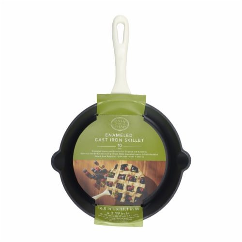 Dash of That Frying Pan Cast Iron - Ivory Perspective: front