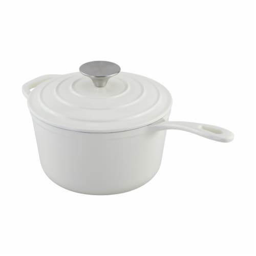 Dash of That Sauce Pot Cast Iron - Ivory Perspective: front
