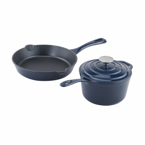 Dash of That 2QT Saucepan w/ Lid and 10 Fry Pan - Blue, 3 pc - Pay Less  Super Markets