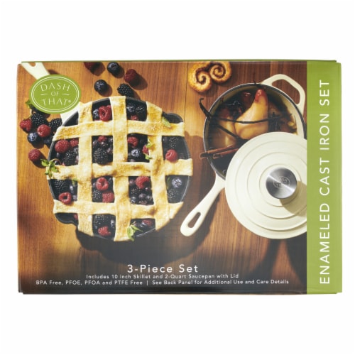 Dash of That Sauce Pan And Frying Pan Set - Ivory Perspective: front