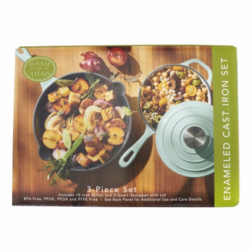 Dash of That® Saucepan w/ Lid and Frypan - Green Perspective: front