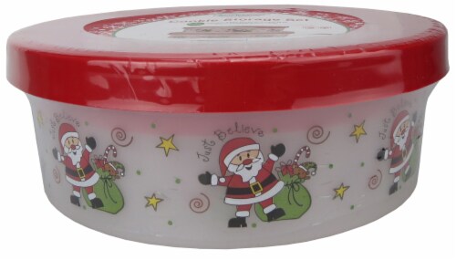 Holiday Home Cookie Container - Poinsetta Perspective: front