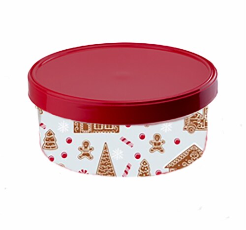 Holiday Home Cookie Container - Gingerbread Perspective: front