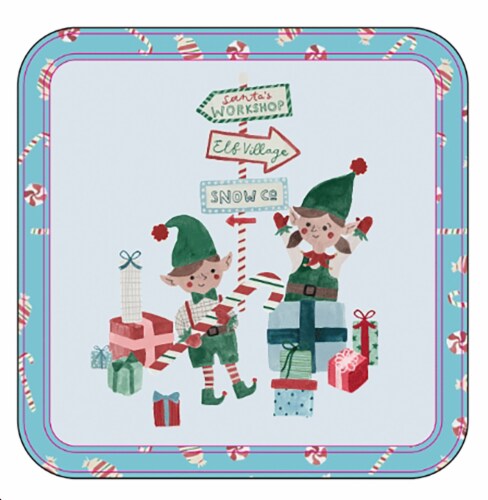 The Tin Box Company Large Square Cookie Tin Perspective: front