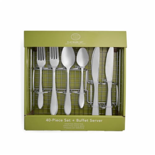 Dash of That® Parker Collection Box Flatware Set with Caddy - 42 Piece Perspective: front
