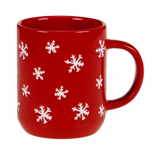 Holiday Home Red Snowflake Mug Perspective: front