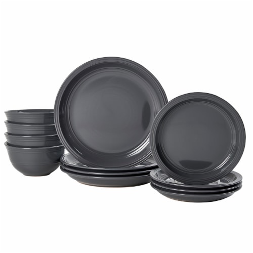 Dash of That® Grace Dinnerware Set- Graphite Perspective: front