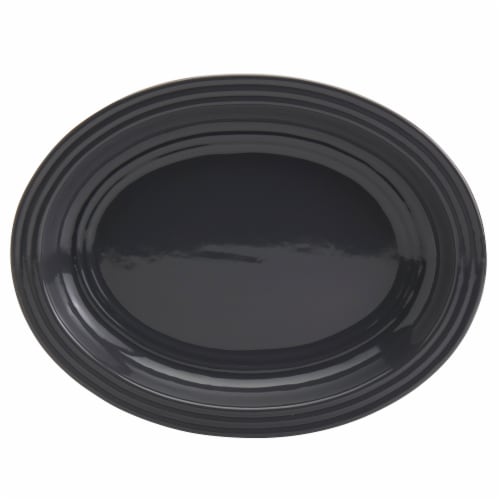 Dash Of That® Grace Oval Service Platter Graphite Perspective: front