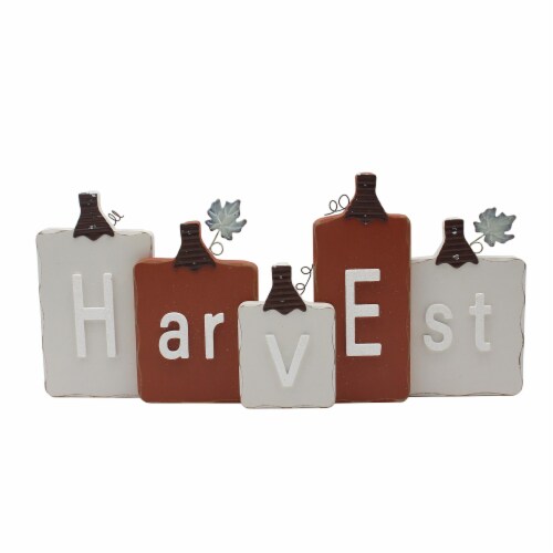 Holiday Home Harvest Block Tabletop Decor Perspective: front
