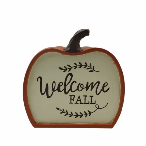 Holiday Home Pumpkin Welcome Fall Decor Perspective: front