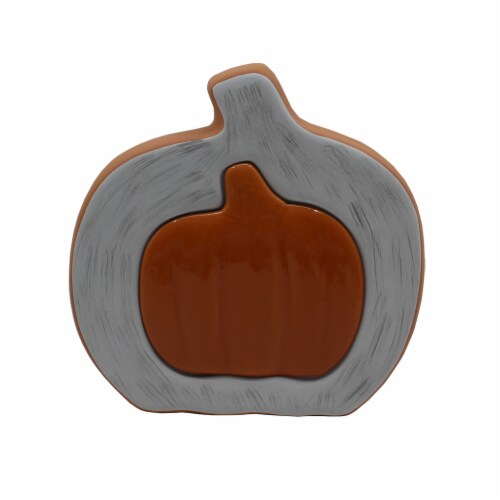 Holiday Home Ceramic Pumpkin Decor Perspective: front