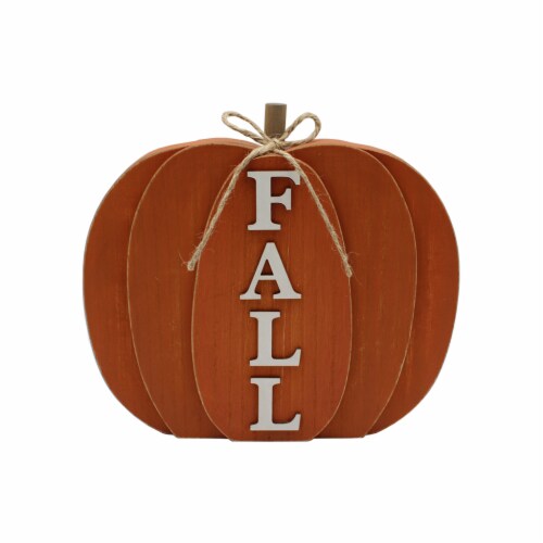 Holiday Home "Fall" Orange Pumpkin Table Decor Perspective: front