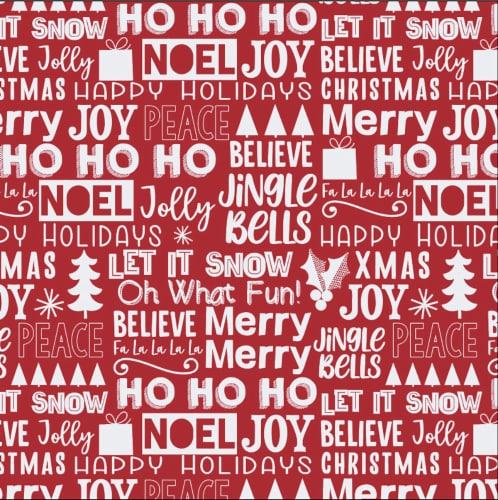 Holiday Home Joy and Merriment Gift Wrap - Christmas Perspective: front