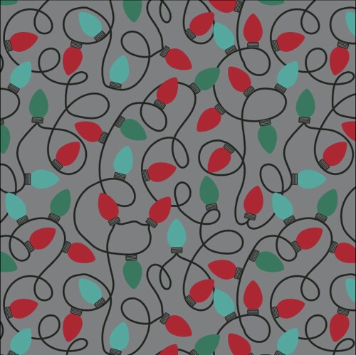 Holiday Home String Lights Gift Wrap - Christmas Perspective: front