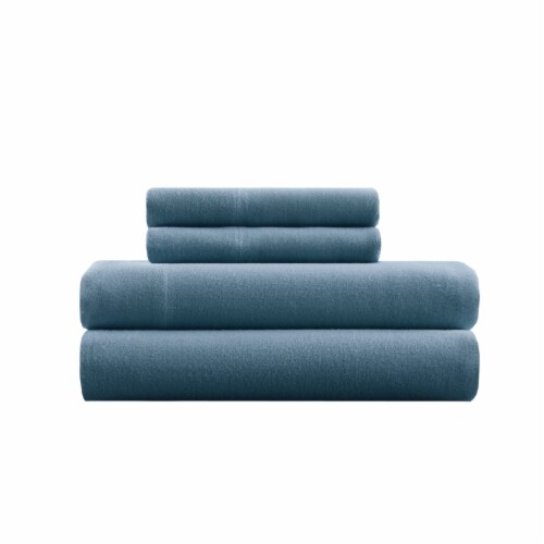 HD Designs Flannel Queen Sheet Set - Blue Perspective: front