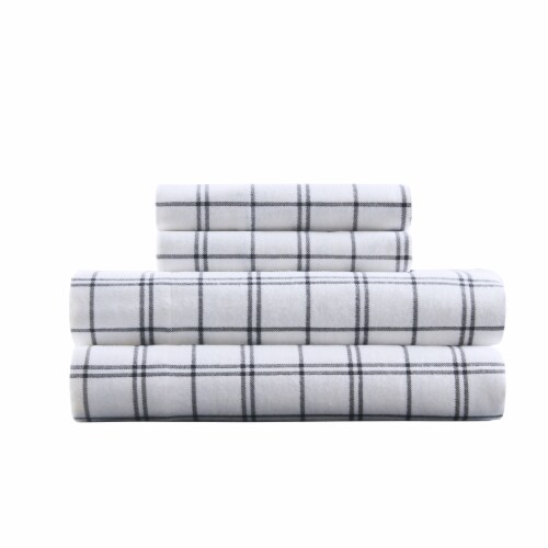 HD Designs Plaid Flannel Sheet Set - Blue/White Perspective: front