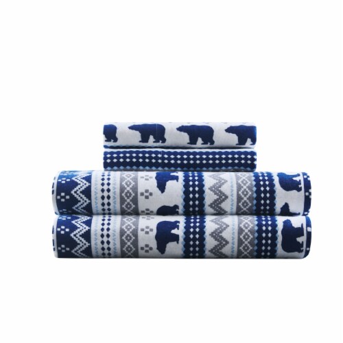 HD Designs Winter Bear Flannel Sheet Set - Queen Perspective: front