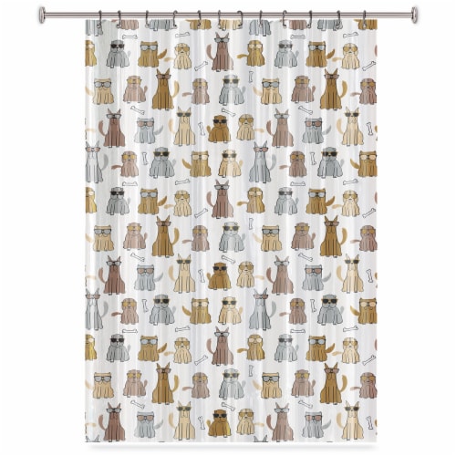 Peva Shower Curtain Flashy Pooch Perspective: front