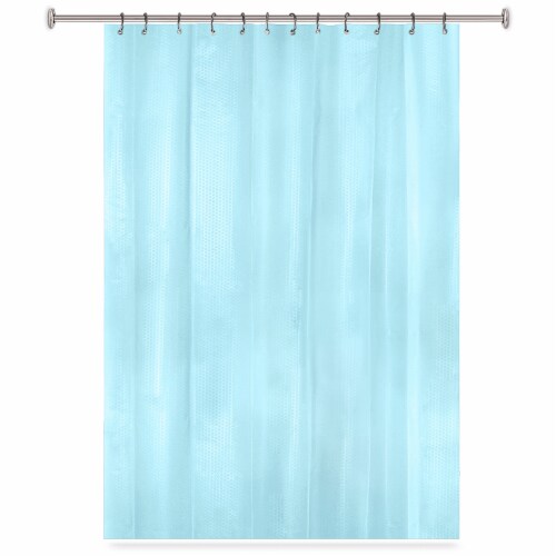 Peva Shower Curtain Motto Lt Blue Perspective: front