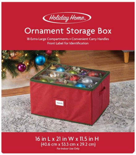 Holiday Home Ornament Storage Box Perspective: front