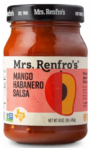 Mrs. Renfro's® Medium Hot Mango Habanero Salsa Perspective: front