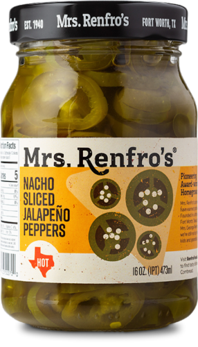 Mrs. Renfro's® Nacho Sliced Jalapeno Peppers Hot Salsa Perspective: front