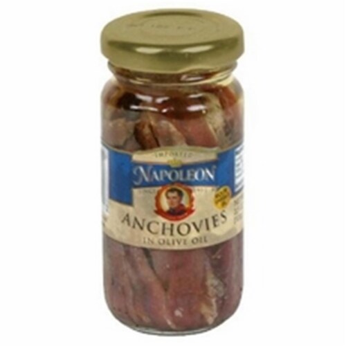 Gardentime B23881 Napoleon Flat Anchovies In Olive Oil Jars - 12x3.5Oz Perspective: front