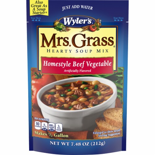 Mrs. Grass Homestyle Beef Vegetable Hearty Soup Mix Perspective: front