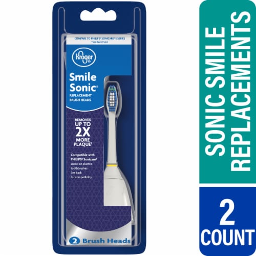 Kroger® Smile Sonic® Replacement Brush Heads Perspective: front