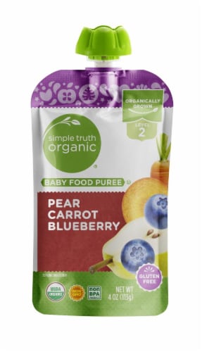 Simple Truth Organic® Pear Carrot Blueberry Stage 2 Baby Food Puree Perspective: front