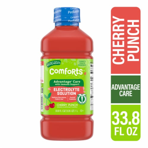 Comforts™ Cherry Punch Flavored Advantage Care Electrolyte Solution Drink Perspective: front