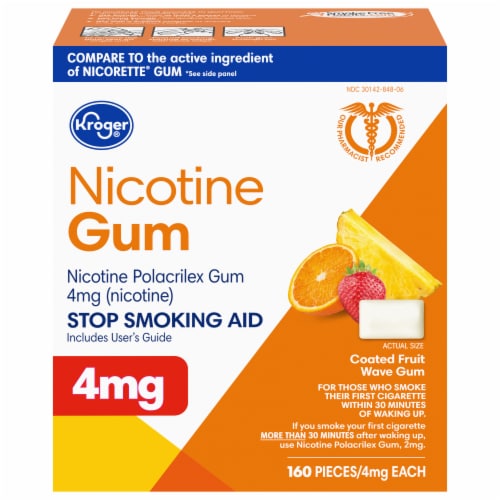 Kroger® Fruit Flavored Nicotine Gum 4mg Perspective: front