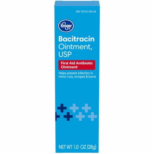 Kroger® Bacitracin First Aid Antibiotic Ointment Box Perspective: front