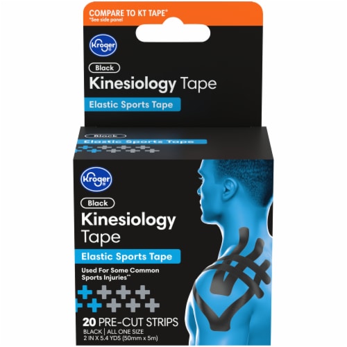 Kroger® Black Kinesiology Tape Box Perspective: front
