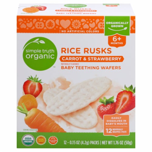 Simple Truth Organic™ Rice Rusks Carrot & Strawberry Baby Teething Wafers Snack