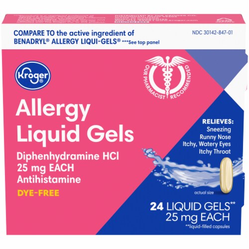 Kroger® Allergy Antihistamine Liquid Gels Perspective: front
