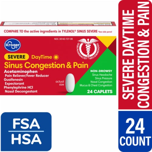 Kroger® Sinus Congestion & Pain DayTime Caplets Perspective: front