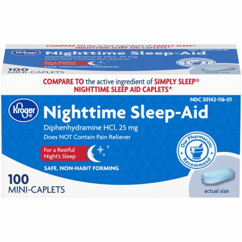 Kroger® Nighttime Sleep Aid Mini-Caplets 25 mg Perspective: front