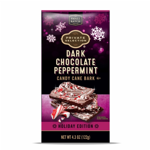Private Selection® Dark Chocolate Peppermint Bark Holiday Candy Bar Perspective: front